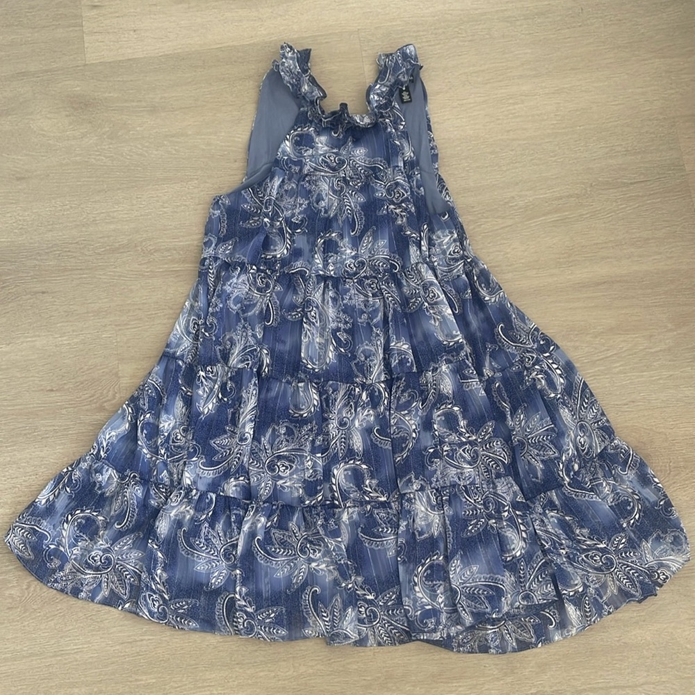 Aqua printer halter dress